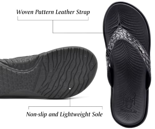 Image of KuaiLu Womens Flip Flops Arch Support Yoga Mat Cushioned Thong Sandals