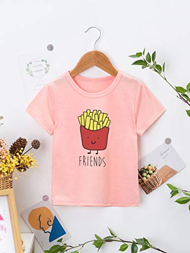 Image of Best Friends Girls Boys Casual Tshirts Funny Novelty Graphic Tees Short Sleeve Crewneck Letter Print Tops