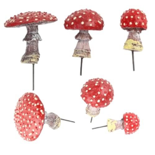 Beufee 6 pièces Qui Brillent dans Les Champignons Sombres, Lueur Lumineuse dans Le décor de Jardin de Champignons Qui Brillent dans Les Champignons Sombres...