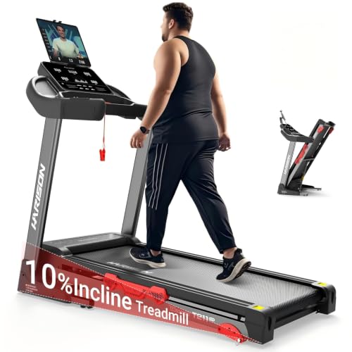 Image of HARISON Folding Treadmill for Home, Incline Treadmill with Smart App, Foldable Running Machine with Bluetooth Connectivity, Shock Absorption, Compact Home Cardio Equipment