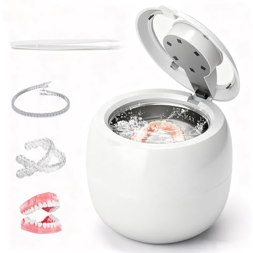 LONGYI Apparecchio di Pulizia a Ultrasuoni per Apparecchi Dentali, 210ML Dental Pod con 6 Lampade...
