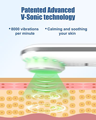 Electric Face Massager, Portable Hot And Cold Facial Massage Tools For Skin Care, Heating And Cooling Device With Multi-Color And Vibration, Deep Cleansing Tool With Base, Gifts For Women (White) #TOP4