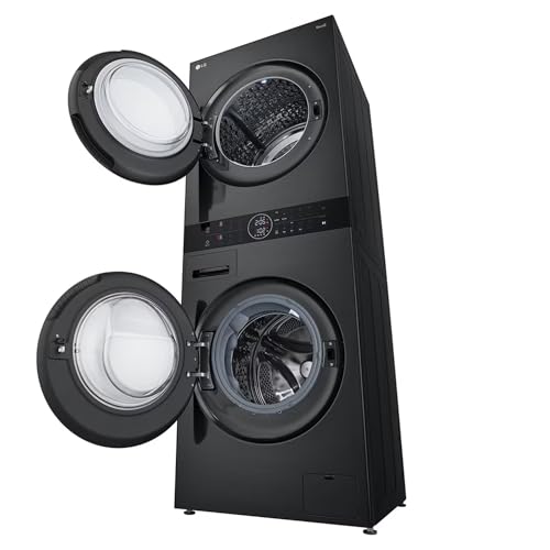 Image of LG 13 /10Kg WashTower Smart Washer Dryer, AI Direct Drive, Platinum Black FWT1310PB
