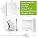 Glovios Badlüfter 100mm mit Rückstauklappe Leise Abluftventilator 12W Badezimmer Lüfter Weiß Wandventilator Lüfter Für Küche Bad WC Gewächshaus Garage, IPX4