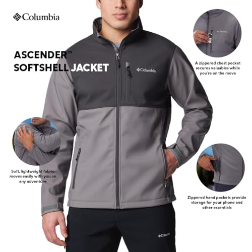 Image of Columbia Men Omni-Shield Ascender Soft Shell Jacket for Hiking | Trekking | Watersports | Outdoor Lifestyle | Stain Repellent