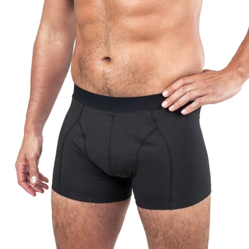 MoliCare MEN – Diskrete, saugfähige, waschbare Inkontinenzhose, schützende Boxershorts für leichten Harnverlust, Gr. L, waschbar bei 60°C, ohne Biozide, Öko-tex, trocknergeeignet, Schwarz