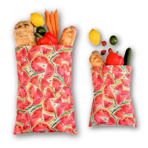 2 PACK Beeswax Food Bags, Beeswax wraps for food, Reusable food bags, Washable, Eco Friendly Plastic Free, Compostable, Suitable for Bread, Leftovers, Veggies, Fruits, Sandwiches