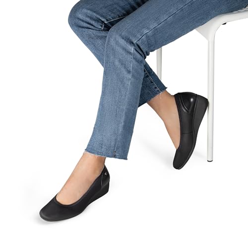 DREAM PAIRS DREAM PAIRS Women's Wedge Shoes Closed Toe Low Heel Pumps Comfotable Dress Shoes,Size 9.5,Black-Lycra,SDPU2418W