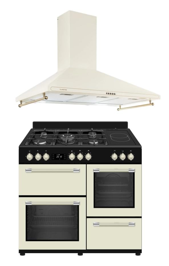 PACK SOLTHERMIC RANGE3HOR COCINA MIXTA PROFESIONAL + CAMPANA A JUEGO DE 90 CREMA / 5 FUEGOS GAS 2 VITRO / 3 HORNOS/TEMPORIZADOR Y TURBO/ENTREGA A DOMICILIO Y RETIRADA DEL USADO GRATIS