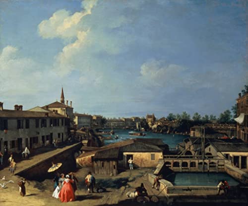 Art Tableau Dolo sur la Brenta Antonio Canal Image Sur Toile 60x90cm Paris