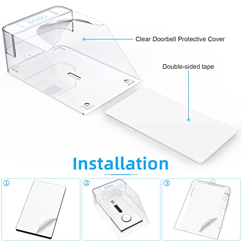 QKFON Transparente Türklingel Abdeckung für Außen Türklingel Wasserdicht Funk-Türklingel Wandhalterung 11 x 6 x 5 cm