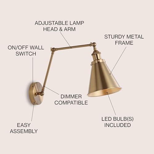 Jonathan Y JYL7461A Rover 7 Inch Farmhouse Industrial Adjustable Arm Metal Led Wall Sconce Rustic Bohemian 2700K Led 4W Bulb thumb #3