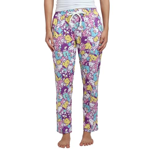 Hello Kitty Friends Multi-Colored AOP Womens Sleep Pajama Pants-XL