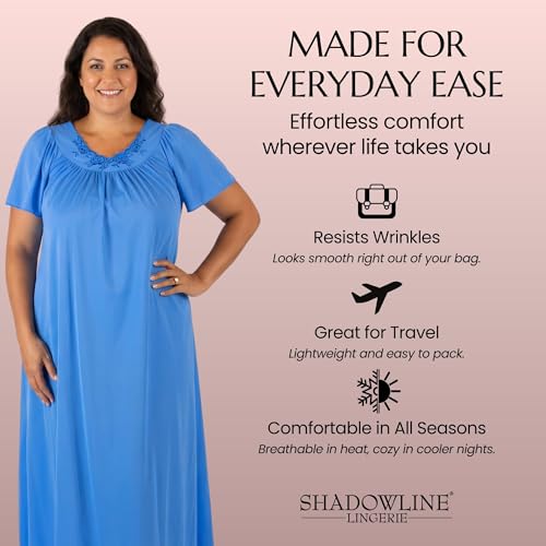 Image of Shadowline Women's Petals 53 Inch Short Flutter Sleeve Long Gown