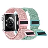 【2枚入り】Knossen コンパチブル アップルウォッチ バンド 49/46/45/44/42mm 編み込み Apple Watch バンド ナイロン 磁気吸着式バックル 強力なマグネット アップルウォッチ スポーツベルト 伸縮性 iWatch Ultra 3 2 1 Series 11 10 9 8 7 6 5 4 3 2 1 SEに対応 調整可能 柔軟 通気