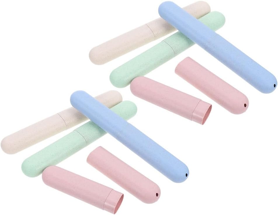 Didiseaon 8pcs Toothbrush Travel Case: Portable Toothbrush Case Lightweight Holder Sealed Toothpaste Organizer for Camping Business Trips and Home Use