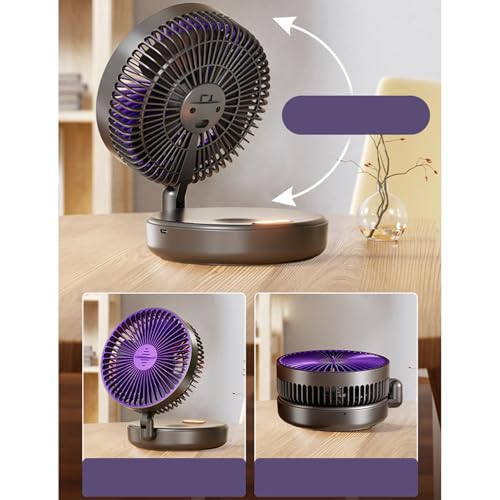 Ventilateur de circulation d'air rechargeable de table à 5 vitesses - 8