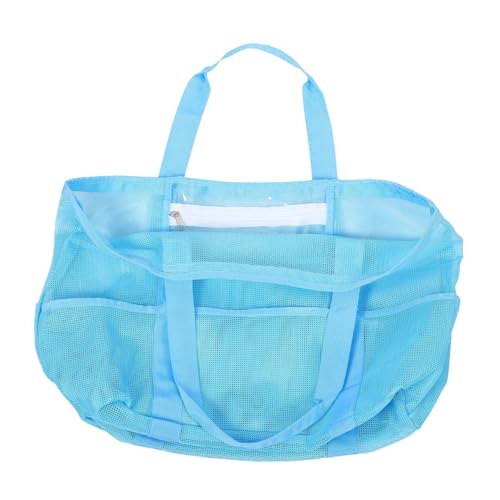 NOLITOY Portable Mesh Beach Bag for Women Large Capacity Zippered Tote for Beach Essentials for College Travel Gym and Camping