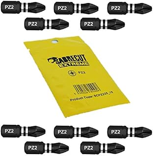 10 x SabreCut SCPZ225_10 25mm PZ2 Impact Screwdriver Driver Bits Set Single Ended PoziDriv POZI No.2 Heavy Duty