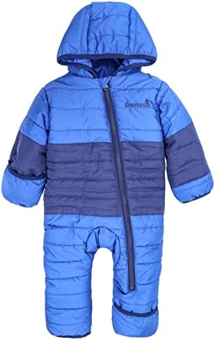 Snonook Baby Boys' & Girls' Insulated Powder Light Waterproof Snowsuit, Blue/Navy, 3/6 Months