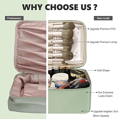Pocmimut Cosmetic Bag For Women Cosmetic Travel Makeup Bag Large Travel Toiletry Bag For Girls Brush Bags, Reusable(Green) #TOP1