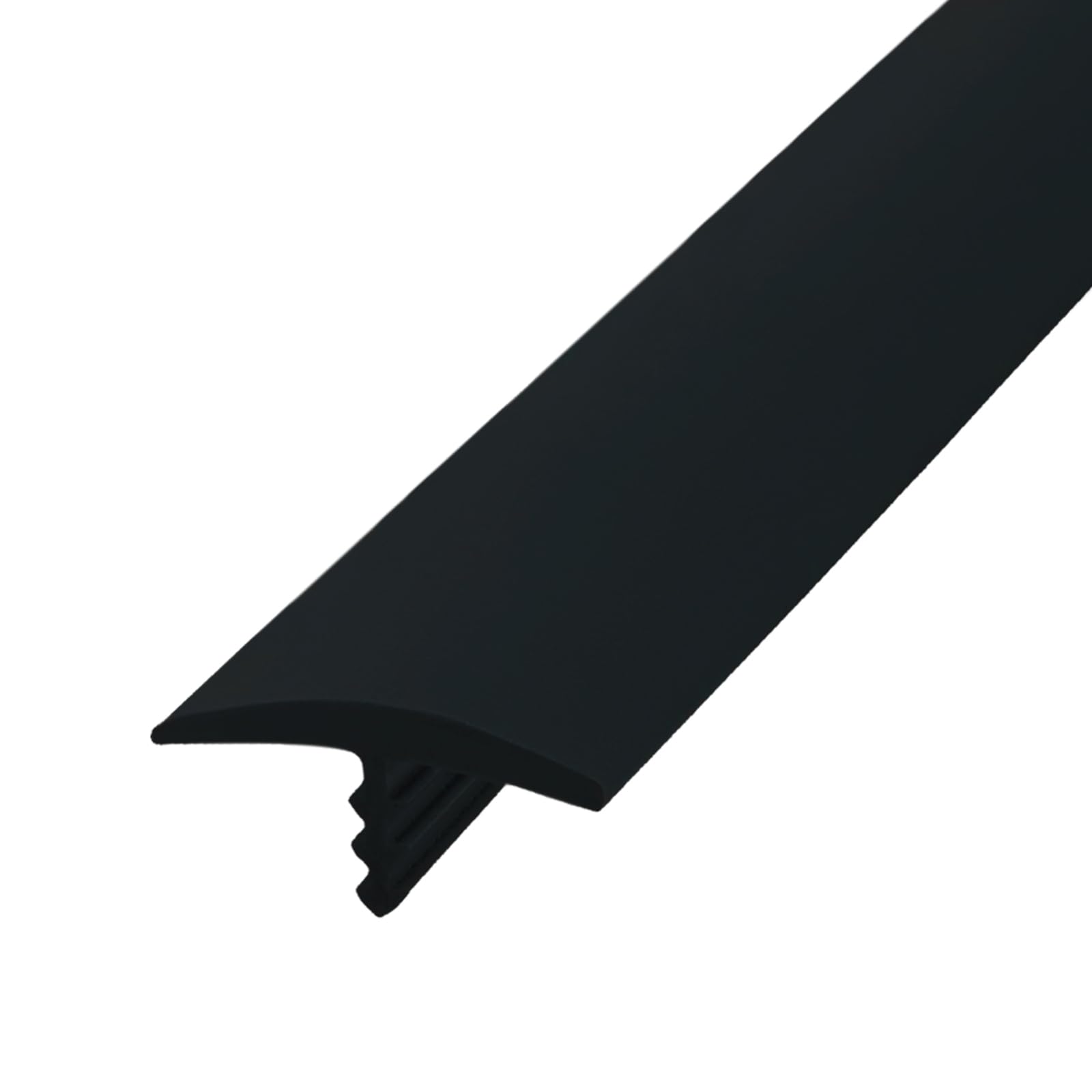 Aroilder T Rubber Trim Molding, Fit 1 inch Edge, Shelf Edging Banding, Center Barb Tee Moulding for Tables, Floor Transition Strip, Game and Arcade Machines Decorative, Black, 20FT