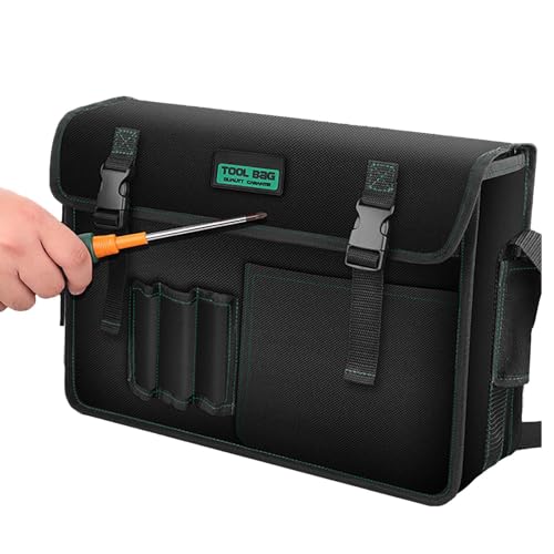 Bolsa de herramientas para electricista,Bolsa de herramientas portátil - Bolsa de transporte para herramientas con asa,Bolsa portátil de organización de herramientas para electricistas, lona con Base