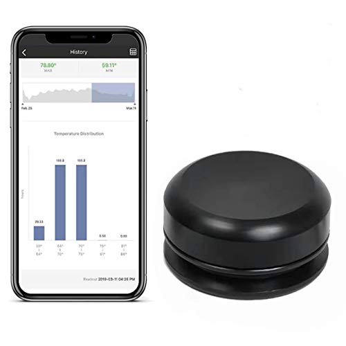 Newkiton NK-01B Wireless Thermometer Temperature Sensor Compatible with iOS/Android Waterproof Logger Monitor with Charts Stores and Exports Data Function for Indoor Outdoor Detection, Black