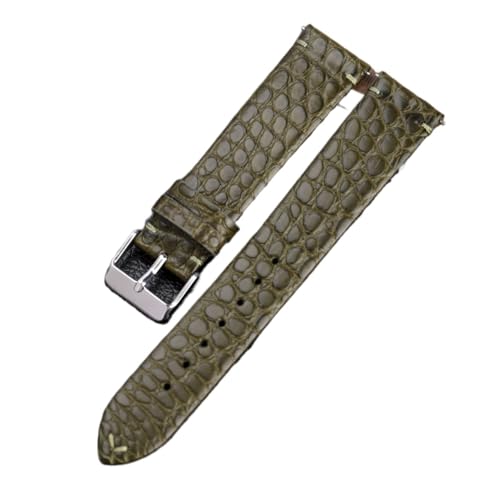 Bracelet en cuir de crocodile 18mm 20mm 22mm fait main montre homme noir rétro