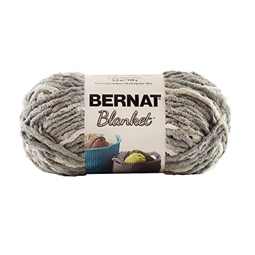 Image of Bernat Blanket Yarn Super Bulky Soft Chenille Yarn, Silver Steel, 3-Pack | #6 Super Bulky Yarn, 100% Polyester, Soft Fluffy Blanket Yarn for Crochet, Knitting & Crafts, 108yds, 150g /5.3oz per skein