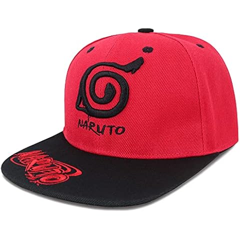 Roffatide Anime Baseball Cap Men Embroidered Dad Hat Adjustable Cotton Baseball Hat Black Flat Brim Hat for Naruto Fans Cover
