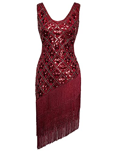 Coucoland Abito da donna anni '20, con scollo a V