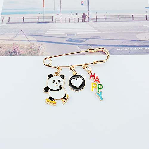 Image of Panda Cute Oil Dripping Panda Brooch Outdoors Lapel Pins Badge Brooch Pins (Bro000001)