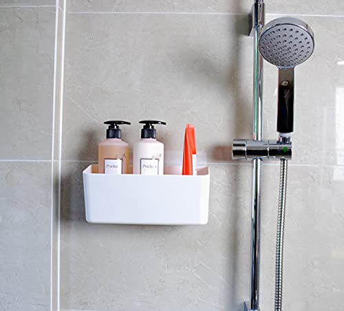 Ladybee7Les Bath Shelve, Adhesive Shelf Shower Caddy Bathroom Organizer, No Drill Wall Mounted Shower Caddy Basket Plastic，White Storage Rack For Bathroom/Kitchen #TOP2