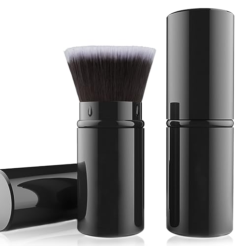 Retractable Kabuki Brush Flat Top Foundation Makeup Brushes