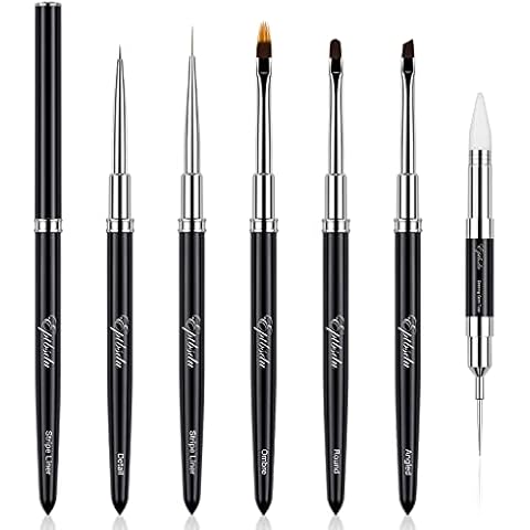 Nail Art Brushes, Eptbsdu 6 Pcs Nail Thin Fine Liner Striping Detail Painting Brush Pen, Nail Dotting Pen, Ombre Nail Brush for Salon at Home DIY Manicure Cover