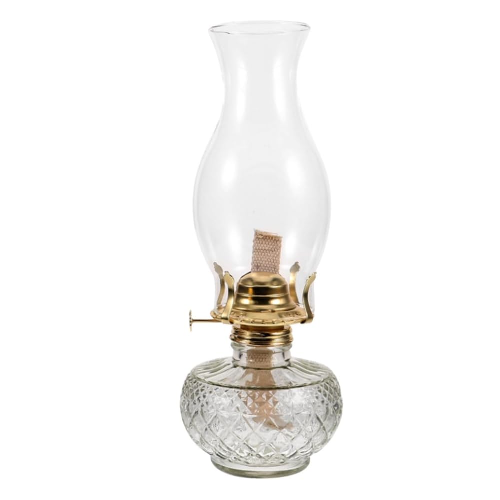 Restikiant Vintage Glass Coal Lamp Rustic Oil Lamp Oil Lamps for Indoor Use Home Decor Lighting Oil Lantern