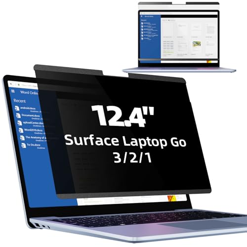 Image of Mamol Magnetic Privacy Screen for 12.4 inch Microsoft Surface Laptop Go 3 /2 /1 Removable Anti Spy Glare Blue Light Filter, Surface Laptop Privacy Screen Protector 12.4 in