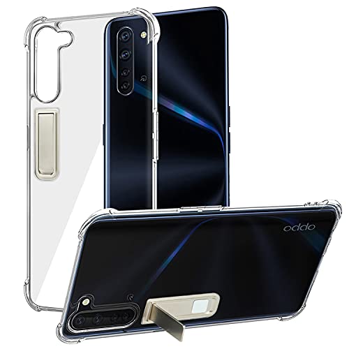 シルバー Oppo Reno A メタリック バンパー 背面クリア ソフトケースゴールドの シンプルで