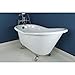 Kingston Brass Aqua Eden VCTND6030NT1 Cast Iron Slipper Clawfoot Bathtub with Chrome Feet without Faucet-Drillings, 60-Inch, White