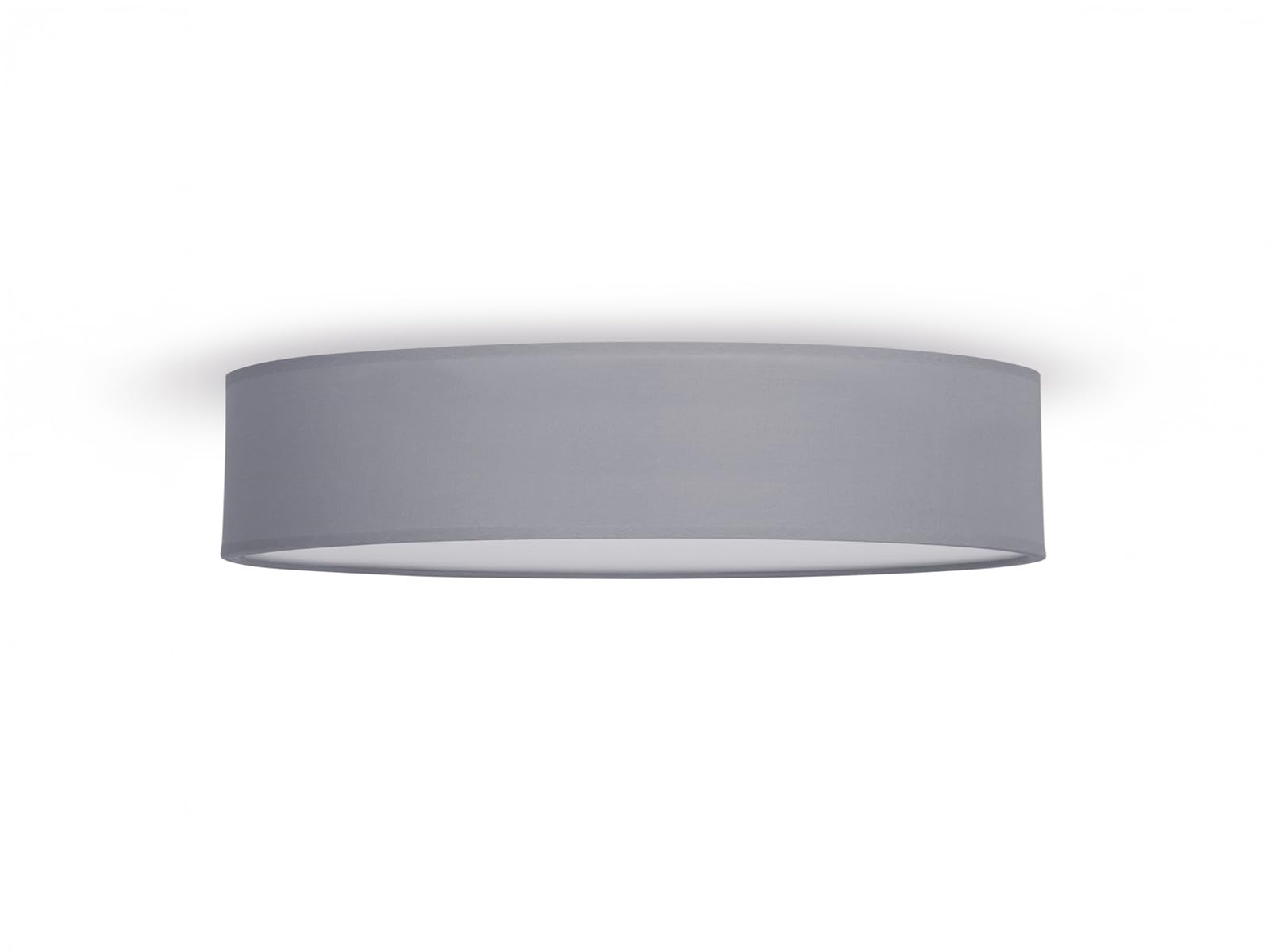 Smartwares Zeitlose runde Deckenleuchte mit LED Licht - Stoffschirm in Grau Ø 50cm & satinierte Abdeckung für blendfreie Beleuchtung