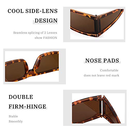 FEISEDY Cool Futuristic Rectangular Sunglasses Cyber Men Women Punk Style Cosplay Sun Glasses B27394