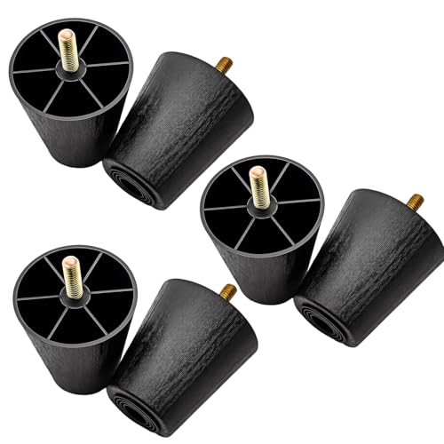 JazRvr 6 patas de sofá, patas para muebles, 5 cm, color negro, patas Besta para muebles, patas de cómoda, patas de aparador, patas de sofá, 60 x 40 x 65 mm, patas redondas de plástico para muebles