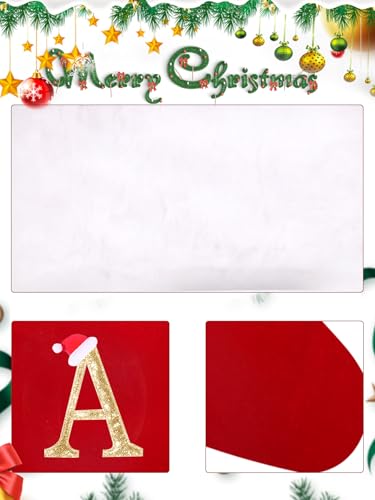 Wlflash Meias de Natal com monograma de pelúcia super macia de 50,8 cm para decoração de Natal rústi