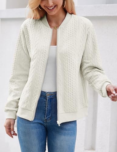 Image of Zip Up Sweatshirts for Women Casual Outfits Cardigan Outerwear Trendy Winter Jackets Coat