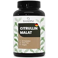 Bandini® L-CITRULLIN MALAT | 3000mg hochdosiertes Citrullin 2:1 (1000mg) | pflanzlich fermentiertes L-Citrulline Malate | Pre-Workout, Vegan, 3 Tabletten/Tag für 1 Monat | 90 Tabletten
