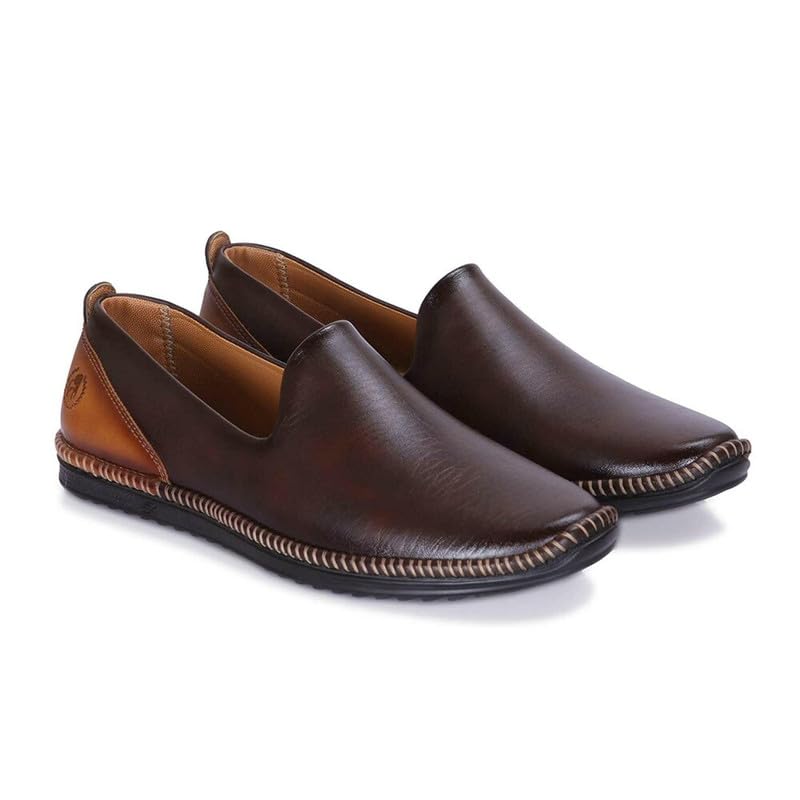 Image of Mens Casual Moccasin Shoes (Coffee)