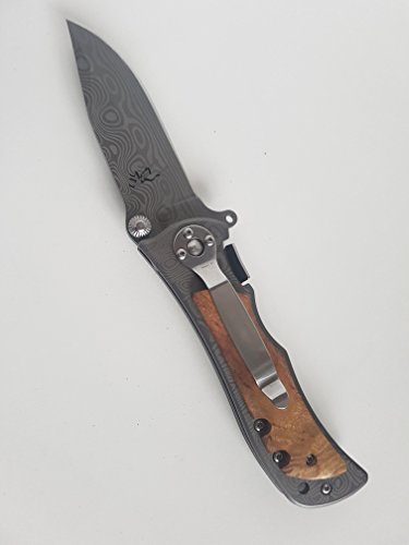 Browning Folding – 440 C acier Damas Tattoo Couteau & White Manche Couteau de poche