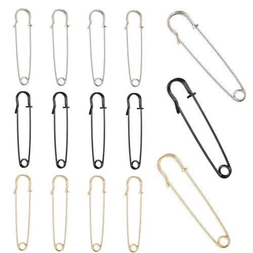 Qianyu 15 alfinetes de segurança grandes de 7,6 cm, roupas resistentes, alfinetes florais de tecido,