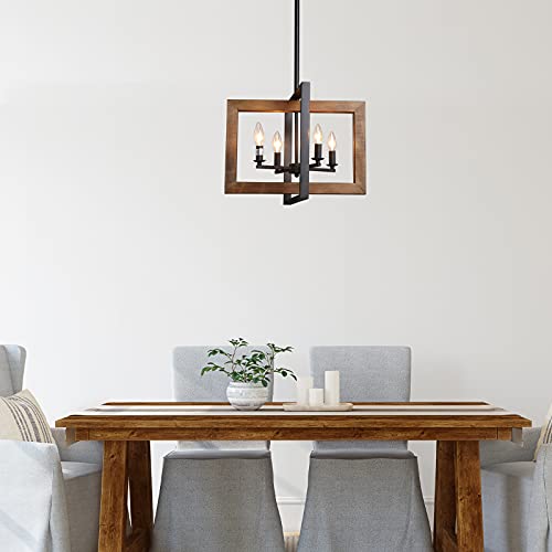 image for LOG BARN Dining Room Lighting Fixtures Hanging, Farmhouse Chandelier i